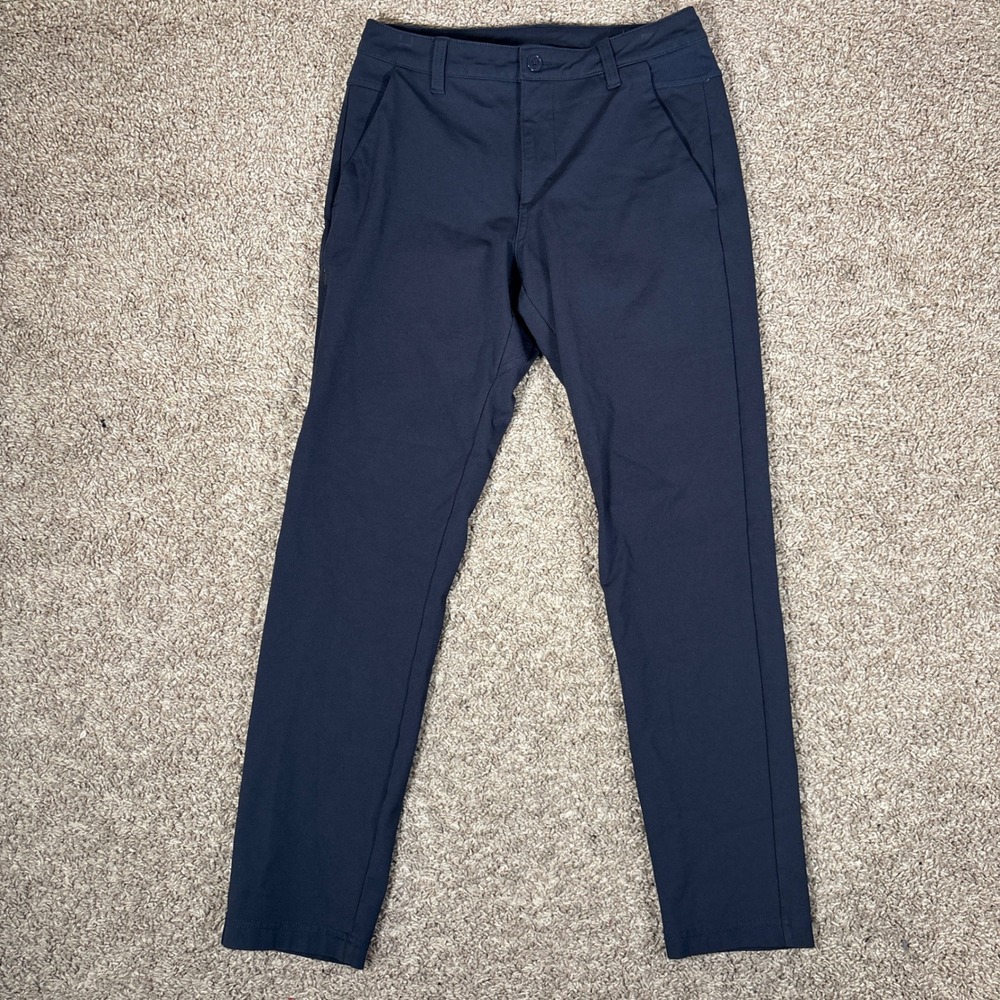 BYLT Premium Basics Mens Everyday Pant Navy Blue Slim Fit Stretch Chino Size 31